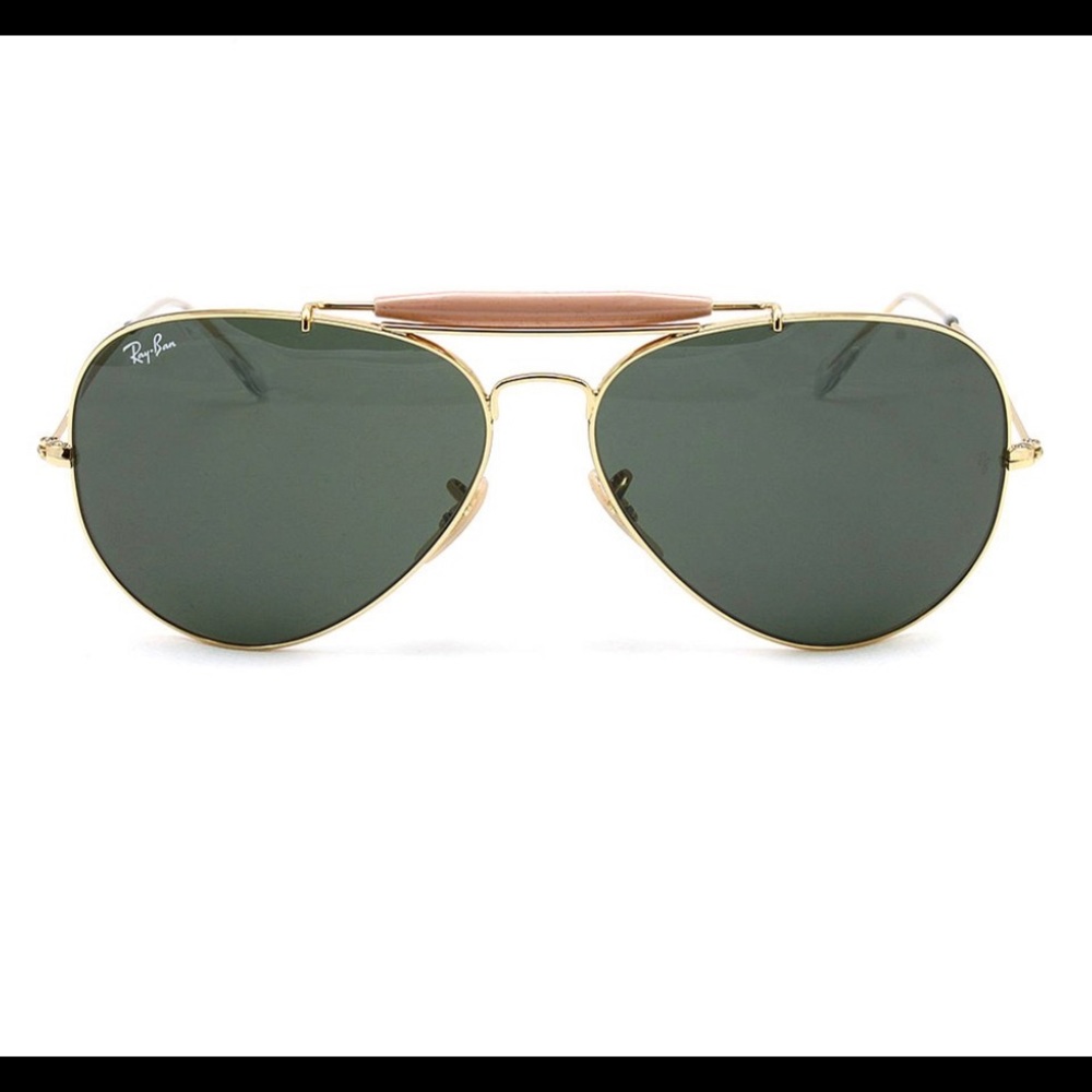 Ray-Ban Gold Arista & Green Gradient Outdoorsman II Aviator Sunglasses-UNISEX